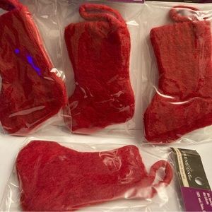 4 Dimensions FeltWorks 100% Wool Mini Christmas Stocking Fillable Red